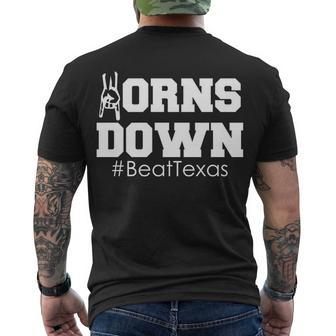 Beat Texas Horns Down Football Men's Crewneck Short Sleeve Back Print T-shirt - Monsterry CA