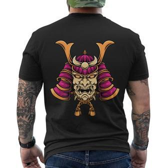 Beautiful Demon Samurai Tshirt Men's Crewneck Short Sleeve Back Print T-shirt - Monsterry