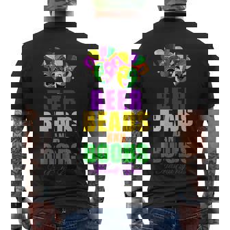 Beer Beads And Boobs Mardi Gras New Orleans T-Shirt Men's T-shirt Back Print - Thegiftio