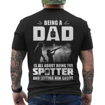 Being A Dad - Letting Him Shoot Men's Crewneck Short Sleeve Back Print T-shirt - Seseable