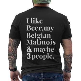 Belgian Malinois Funny Dog Owner Beer Lover Gift Women Men Meaningful Gift Men's Crewneck Short Sleeve Back Print T-shirt - Monsterry DE