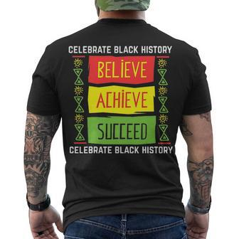 Believe Achieve Succeed Black History Political Men's T-shirt Back Print - Thegiftio UK