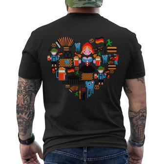 Berlin Oktoberfest Heart Tshirt Men's Crewneck Short Sleeve Back Print T-shirt - Monsterry DE