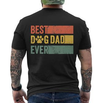 Best Dog Dad Ever Retro Dog Daddy Pet Lover Vintage Men's T-shirt Back Print - Thegiftio UK