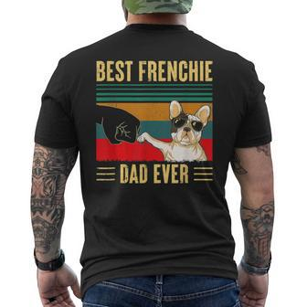 Best Frenchie Dad Ever Dog Dad Vintage Fathers Day Men's T-shirt Back Print - Thegiftio UK
