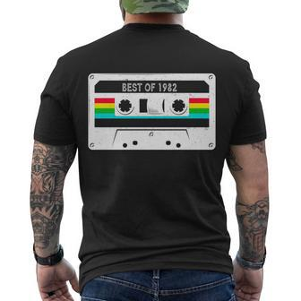 Best Of 1982 Retro 40Th Birthday Mixtape Men's Crewneck Short Sleeve Back Print T-shirt - Monsterry