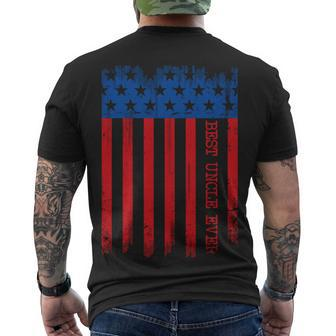 Best Uncle In America Flag Tshirt Men's Crewneck Short Sleeve Back Print T-shirt - Monsterry