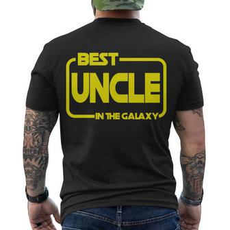 Best Uncle In The Galaxy Funny Tshirt Men's Crewneck Short Sleeve Back Print T-shirt - Monsterry