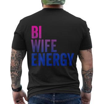 Bi Wife Energy Lgbtq Support Lgbt Bisexual Flag Vintage Men's T-shirt Back Print - Thegiftio
