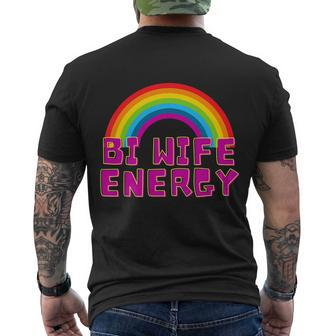Bi Wife Energy Lgbtq Support V2 Men's Crewneck Short Sleeve Back Print T-shirt - Monsterry