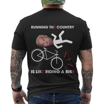 Biden Bike Bicycle Running The Country Is Like Riding A Bike V13 Men's Crewneck Short Sleeve Back Print T-shirt - Monsterry