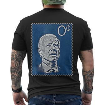 Biden Zero Cents Stamp 0 President Joe Tshirt Men's Crewneck Short Sleeve Back Print T-shirt - Monsterry