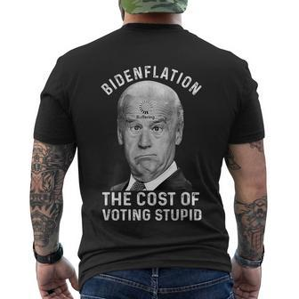 Bidenflation The Cost Of Voting Stupid Men's Crewneck Short Sleeve Back Print T-shirt - Monsterry
