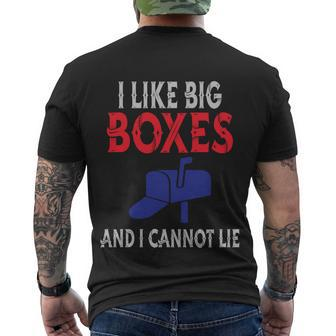 I Like Big Boxes And I Cannot Lie Postal Worker Mailman Men's T-shirt Back Print - Thegiftio UK