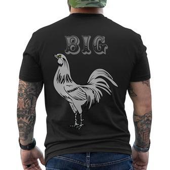 Big Cock Rooster Tshirt Men's Crewneck Short Sleeve Back Print T-shirt - Monsterry