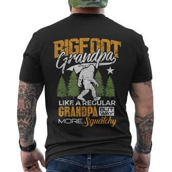 Bigfoot Grandpa Grandfather Sasquatch Yeti Camping Men's Crewneck Short Sleeve Back Print T-shirt - Monsterry CA