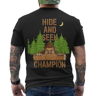 Bigfoot Hide And Seek Champion Sasquatch Forest V2 Men's T-shirt Back Print - Seseable