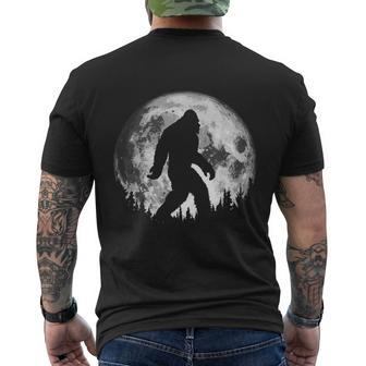 Bigfoot Night Stroll Cool Full Moon & Trees Sasquatch Men's Crewneck Short Sleeve Back Print T-shirt - Monsterry CA