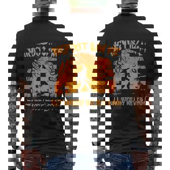 Bigfoot Saw Me But Nobody Believes Him Halloween Quote Men's Crewneck Short Sleeve Back Print T-shirt - Monsterry