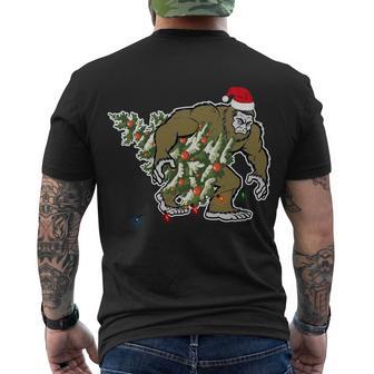 Bigfoot Stole Christmas Tshirt Men's Crewneck Short Sleeve Back Print T-shirt - Monsterry