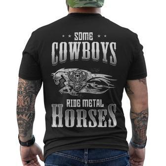 Bikers Ride Metal Horses Men's Crewneck Short Sleeve Back Print T-shirt - Seseable