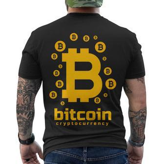 Bitcoin Cryptocurrency Logo Men's Crewneck Short Sleeve Back Print T-shirt - Monsterry