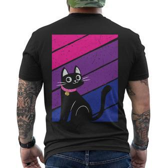 Black Cat Bisexual Pride Lgbt Pride Month Men's Crewneck Short Sleeve Back Print T-shirt - Monsterry DE