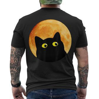 Black Cat Halloween Cat Halloween Men's T-shirt Back Print - Seseable