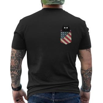 Black Cat In The Pocket Ready For A Hugging 4Th Of July Men's Crewneck Short Sleeve Back Print T-shirt - Monsterry DE