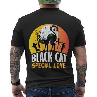 Black Cat Special Love Cat Halloween Quote Men's Crewneck Short Sleeve Back Print T-shirt - Monsterry AU