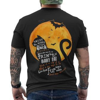 Black Cat Twist The Bones And Bend The Halloween Men's T-shirt Back Print - Thegiftio UK