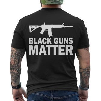 Black Guns Matter Ar-15 Tshirt Men's Crewneck Short Sleeve Back Print T-shirt - Monsterry