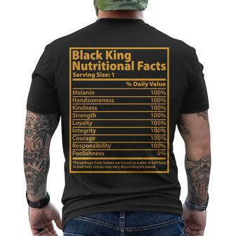 Black King Nutritional Facts Tshirt Men's Crewneck Short Sleeve Back Print T-shirt - Monsterry CA
