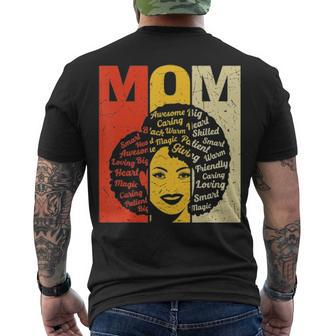 Black Mother Afro Natural Hair Melanin Pride Mom Men's T-shirt Back Print - Thegiftio UK