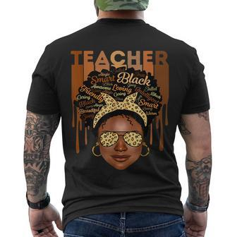 Black Smart Teacher Men's Crewneck Short Sleeve Back Print T-shirt - Monsterry