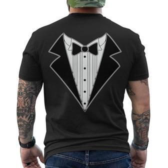 Black Tux Tuxedo Men's Crewneck Short Sleeve Back Print T-shirt - Monsterry UK