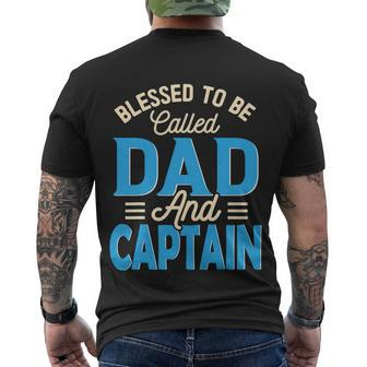 Blessed To Be Called Dad And Captain Fathers Day For Father Fathers Day Men's T-shirt Back Print - Thegiftio UK