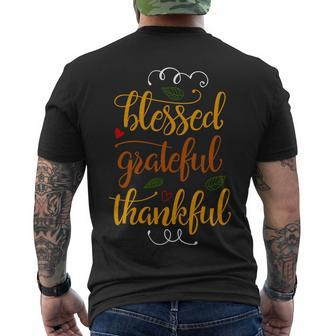 Blessed Grateful Thankful Men's Crewneck Short Sleeve Back Print T-shirt - Monsterry UK
