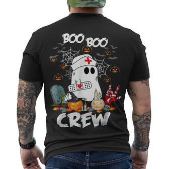 Boo Boo Crew Ghost Nurse Retro Halloween 2022 Nursing Rn Men's T-shirt Back Print - Seseable