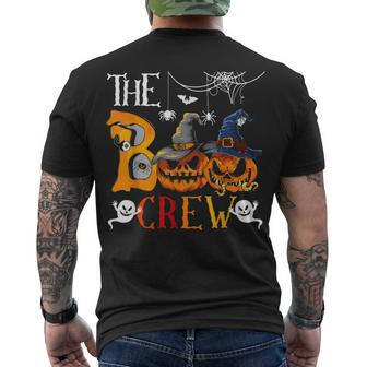 The Boo Crew Halloween Witch Two Scary Pumpkins Lover Men's T-shirt Back Print - Seseable