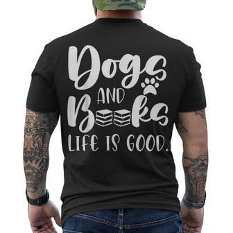 Book Lovers Reading Lovers Dogs Books And Dogs Men's T-shirt Back Print - Thegiftio UK
