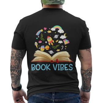 Book Vibes Book Lover Bookworm Bookrish Reading Library V2 Men's T-shirt Back Print - Thegiftio UK