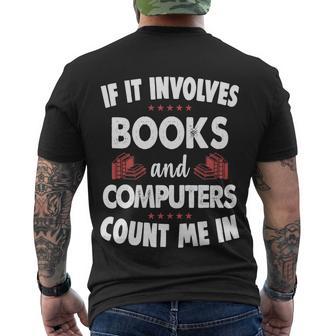 Books And Computers Cute Childrens Literacy Gift Men's Crewneck Short Sleeve Back Print T-shirt - Monsterry