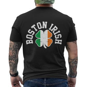 Boston Irish St Patricks Day Irish Flag Shamrock Humor Gift Great Gift Men's Crewneck Short Sleeve Back Print T-shirt - Monsterry