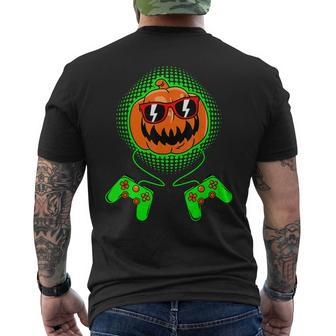 Boys Halloween Jack O Lantern Gamer Halloween Men's T-shirt Back Print - Thegiftio UK
