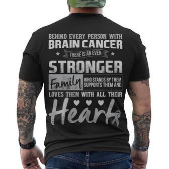 Brain Cancer Awareness Strong Family Men's Crewneck Short Sleeve Back Print T-shirt - Monsterry