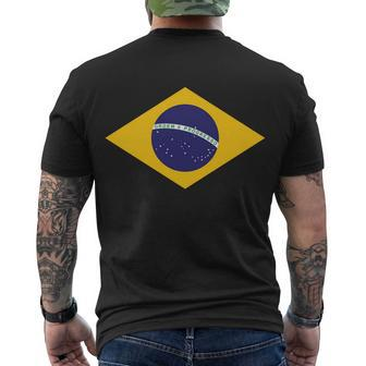 Brazil National Flag Men's Crewneck Short Sleeve Back Print T-shirt - Monsterry