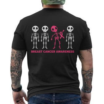 Breast Cancer Awareness Sleleton Halloween Quote Men's Crewneck Short Sleeve Back Print T-shirt - Monsterry DE