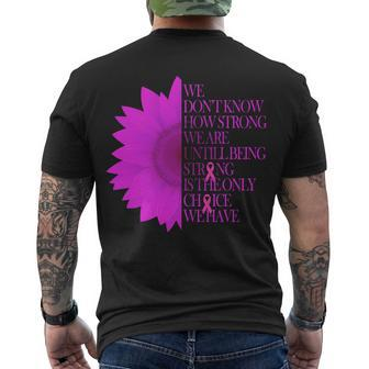 Breast Cancer Awareness Sunflower Quote Tshirt Men's Crewneck Short Sleeve Back Print T-shirt - Monsterry