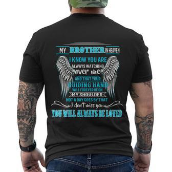 My Brother In Heaven Miss You Will Always Be Loved Memories Men's T-shirt Back Print - Thegiftio UK
